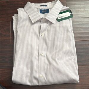 Fairlane 24/7 Non-Iron Stretch Regular Fit Pin Striped Button Down Shirt 3xl‎